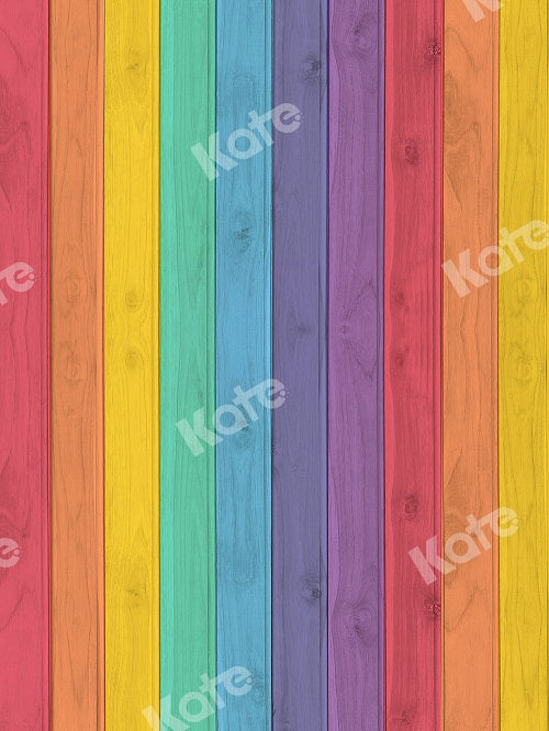Kate Regenbogen Holzhintergrund Holz Geburtstag Porträt - Kate Backdrop.de