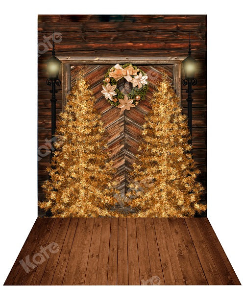 Kate Weihnachten Licht Hintergrund+Holz Braun Gummimatte - Kate Backdrop.de