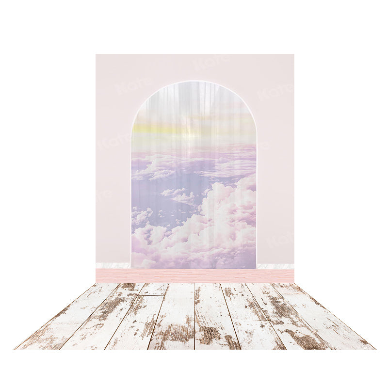 Kate Hochzeit Fenster Hintergrund+Weißes schäbiges Holz Bodenmatte Gummimatte - Kate Backdrop.de