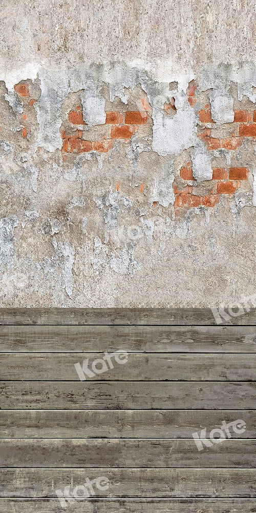 Kate Kombibackdrop Retro schäbige mauer Holz Hintergrund - Kate Backdrop.de