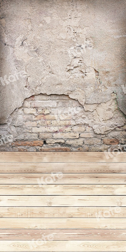 Kate Kombibackdrop schäbige mauer Backstein Tanzen Holz Hintergrund