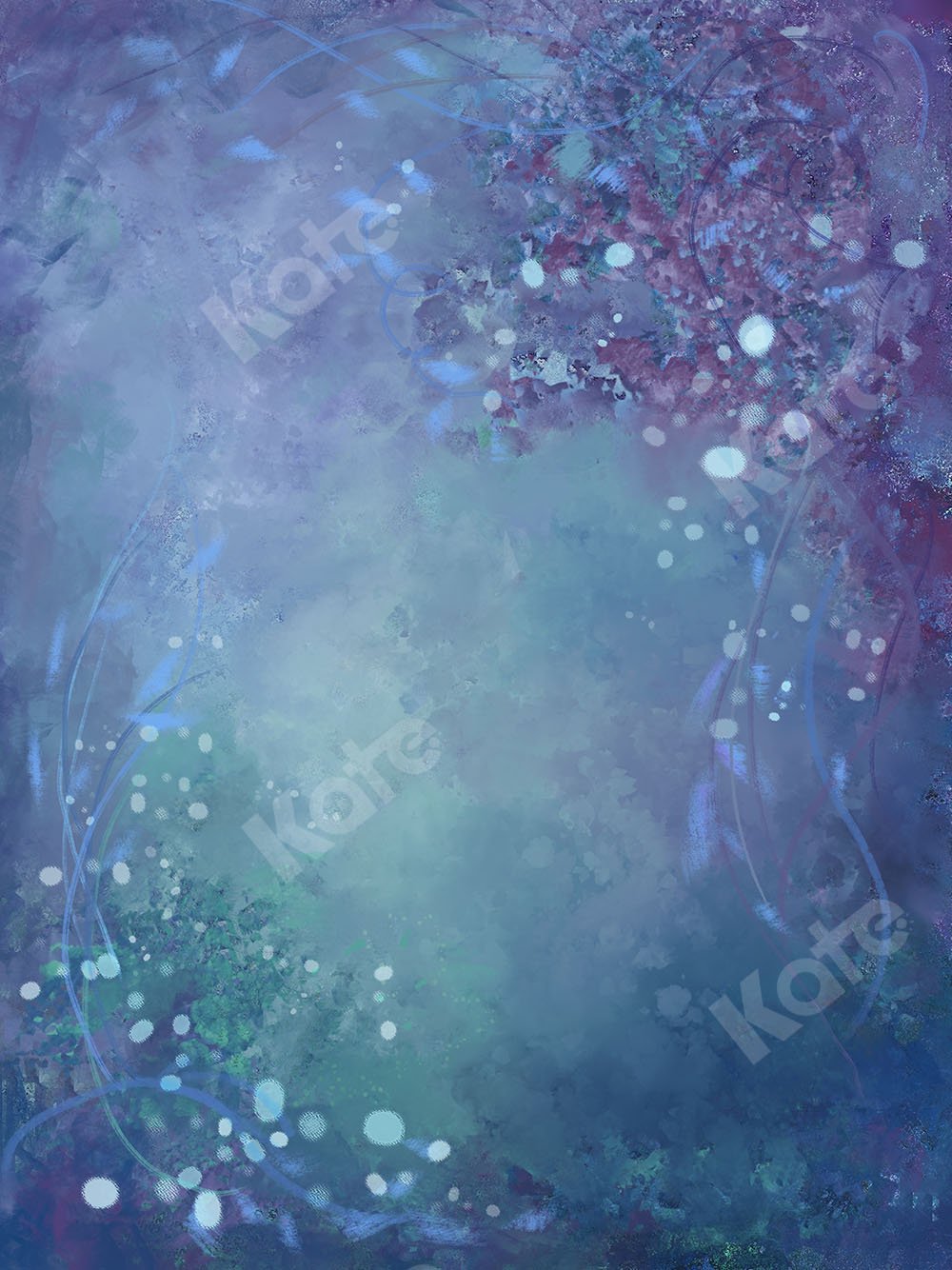 Kate Fine Art Hintergrund Blaue Blumen Entworfen von GQ - Kate Backdrop.de