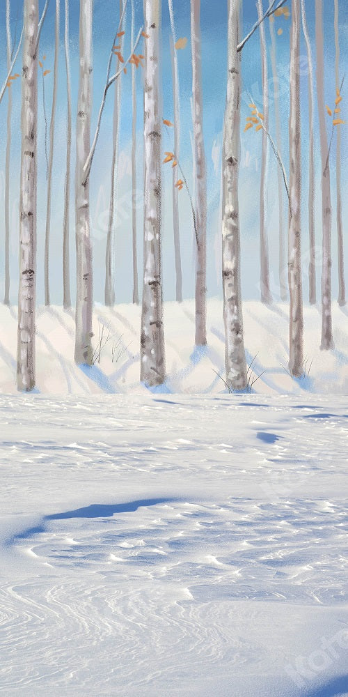 Kate Kombibackdrop Winter Schnee Kinder Weihnachten Schneemann Fotohintergrund