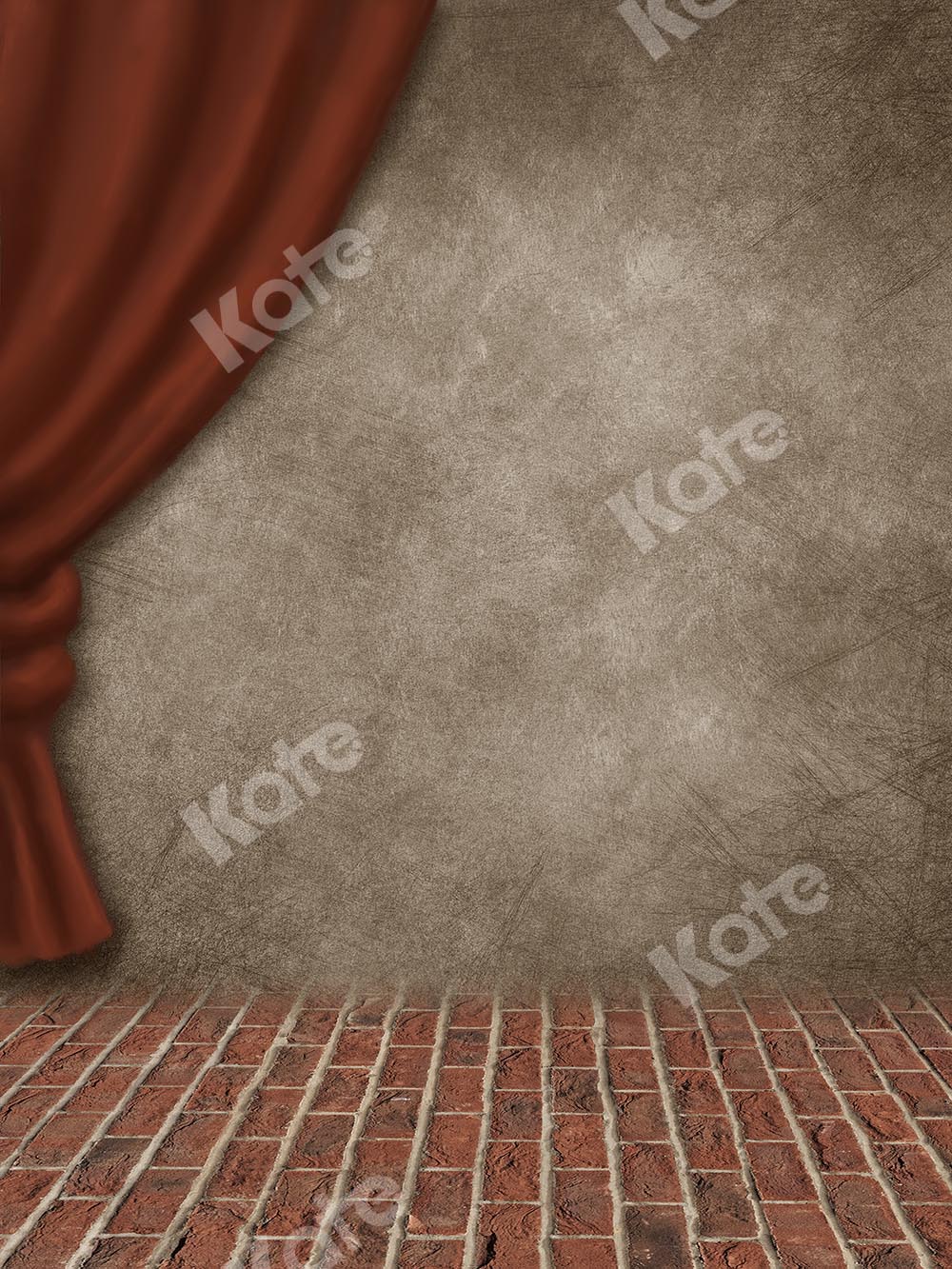 Kate Retro Bühne Backstein Boden Hintergrund von Chain Photography - Kate Backdrop.de