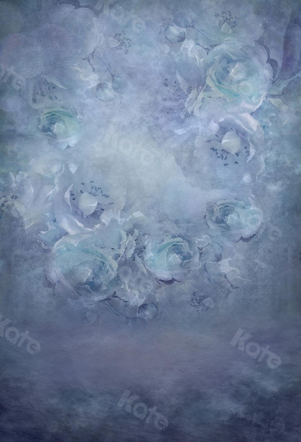 Kate Fine Art Blumen Grau Blau Hintergrund Entworfen von Chain Photography - Kate Backdrop.de