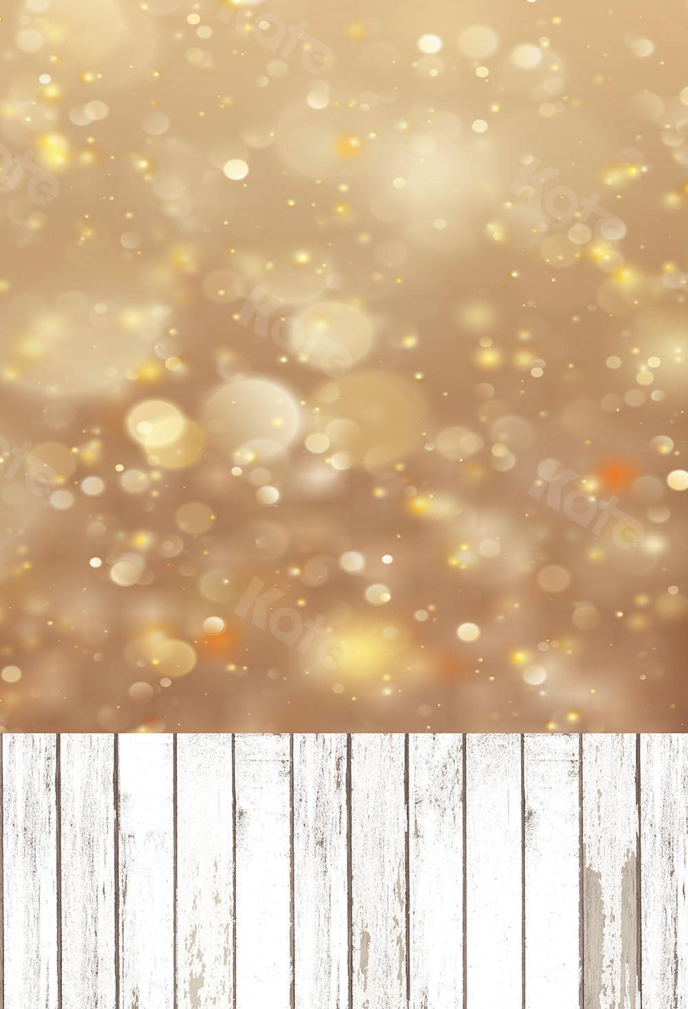 Kate Kombibackdrop Goldenes Bokeh schäbiges weißes Holz Hintergrund - Kate Backdrop.de