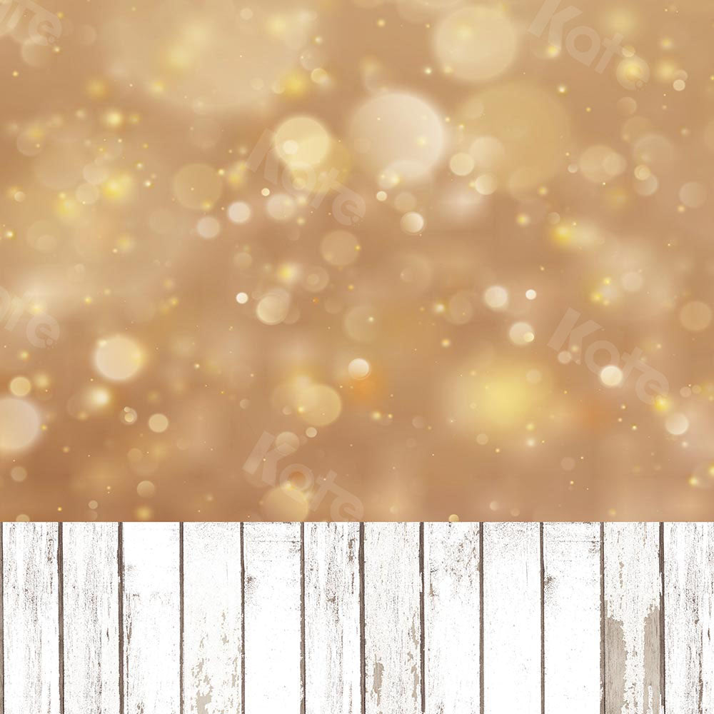 Kate Kombibackdrop Goldenes Bokeh schäbiges weißes Holz Hintergrund - Kate Backdrop.de