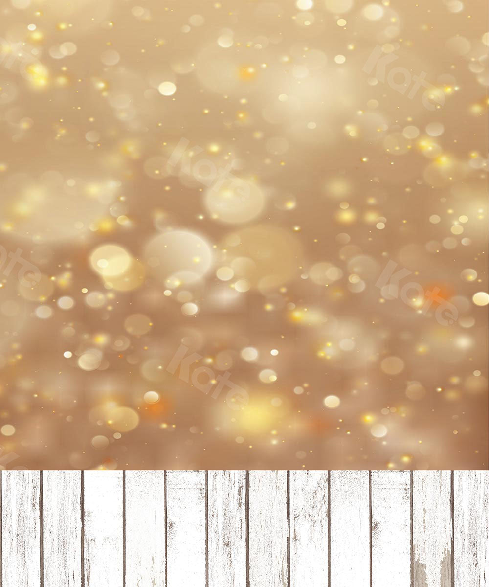 Kate Kombibackdrop Goldenes Bokeh schäbiges weißes Holz Hintergrund - Kate Backdrop.de