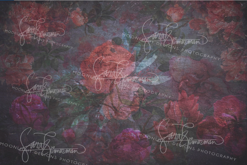 Kate Dark Floral Backdrop für Fotografie Entworfen von Sarah Timmerman - Kate Backdrop.de