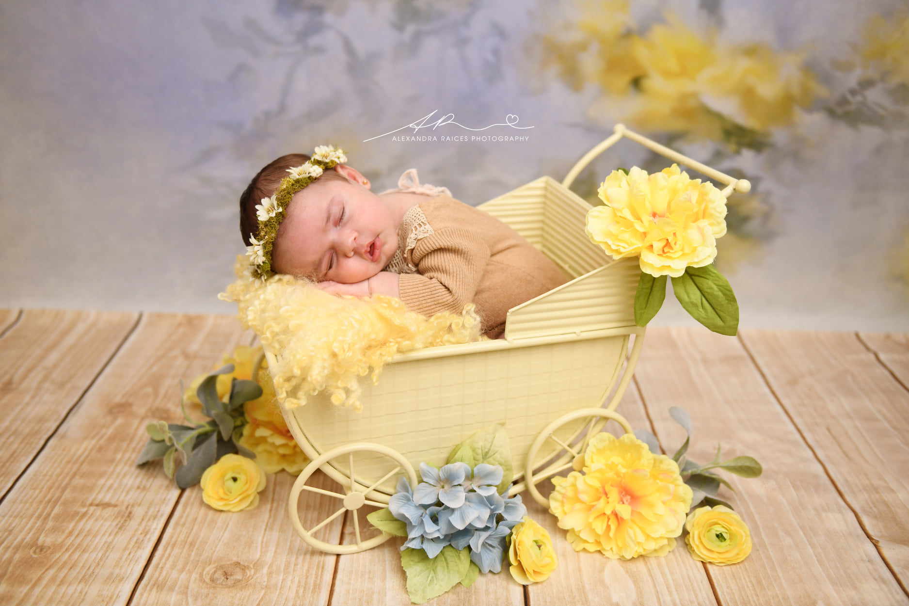 Kate Kombibackdrop Blumen Holz Muttertag schwanger Hintergrund - Kate Backdrop.de