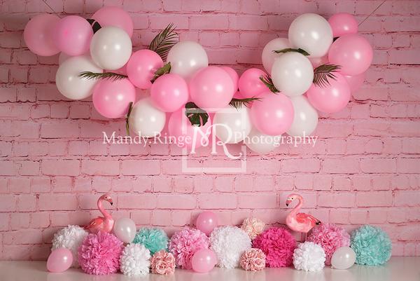 Kate Girly rosa Flamingo-Kinderhintergrund für die Fotografie entworfen von Mandy Ringe Photography - Kate Backdrop.de