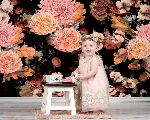 Kate Vintage Kunst Blumen Hintergrund für Fotografie Entworfen von Jerry Sina - Kate Backdrop.de