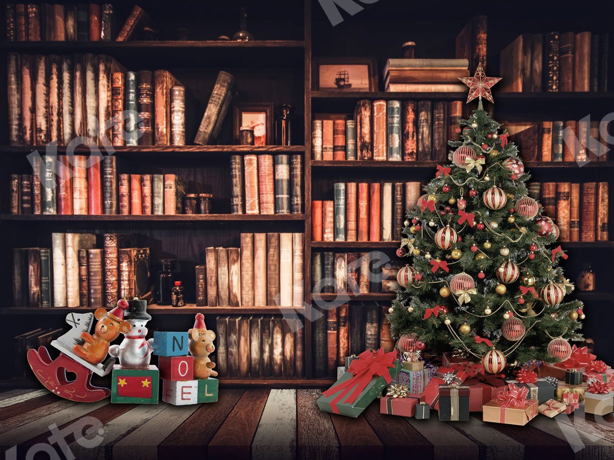 Kate Weihnachten Hintergrund Bücher & Weihnachtsbaum Entworfen von JS Photography - Kate Backdrop.de