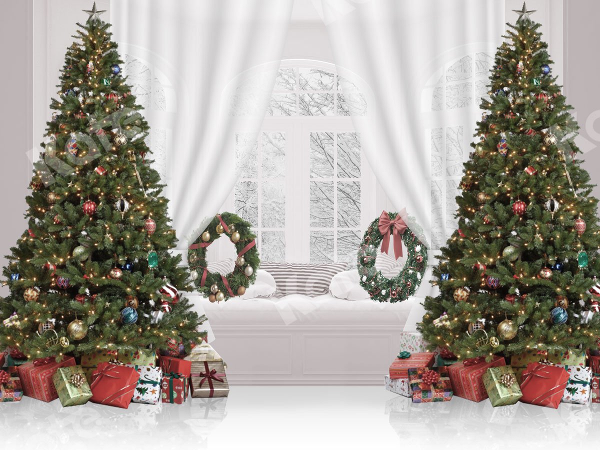 Kate Weihnachten Hintergrund Fenster & Weihnachtsbäume entworfen von JS Photography