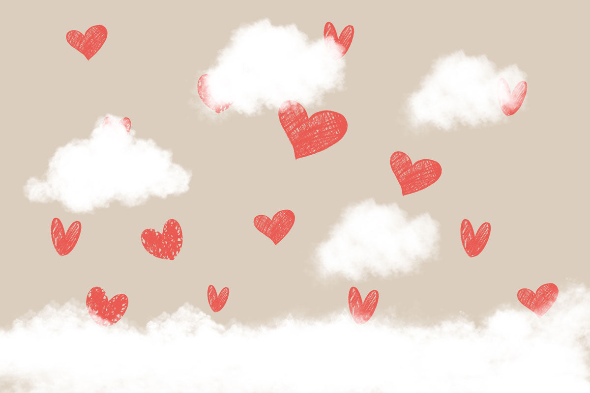 Kate Rote Liebe Valentinstag Wolken Paare hintergrund für Fotografie - Kate Backdrop.de