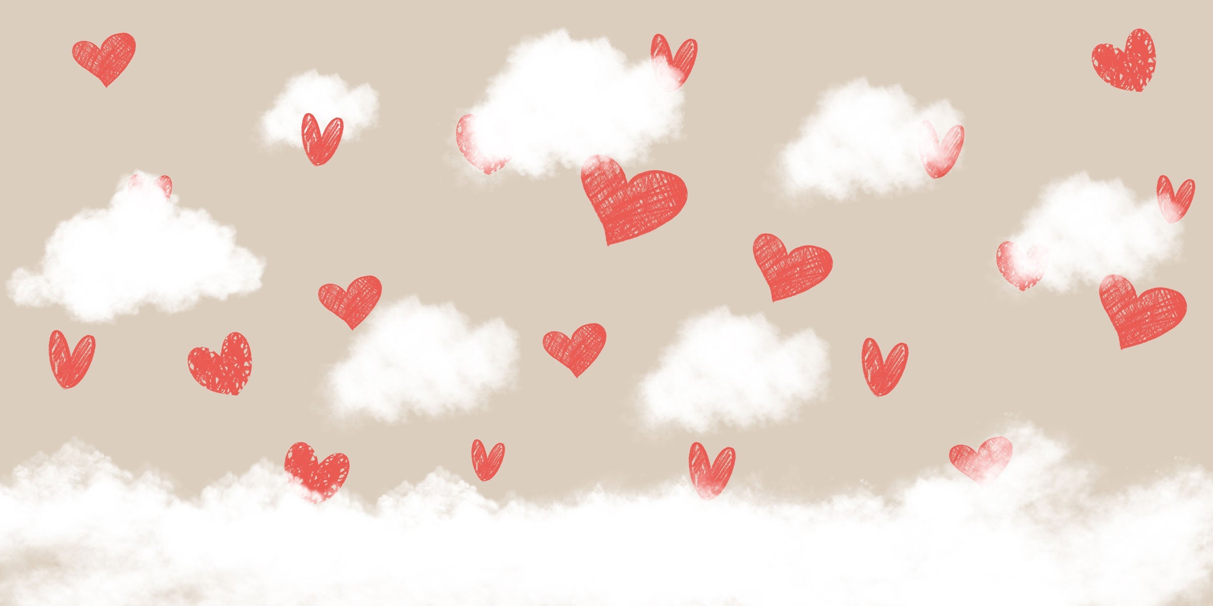 Kate Rote Liebe Valentinstag Wolken Paare hintergrund für Fotografie - Kate Backdrop.de