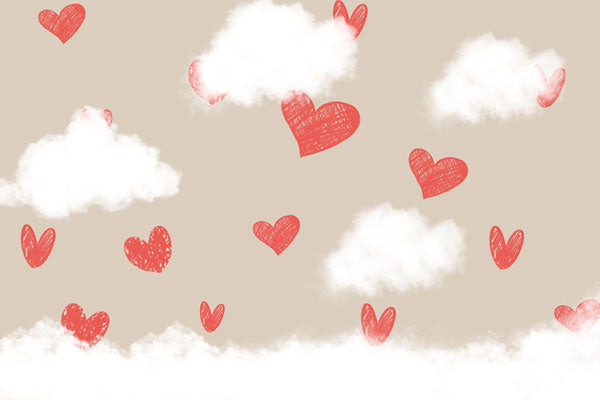 Kate Rote Liebe Valentinstag Wolken Paare hintergrund für Fotografie - Kate Backdrop.de
