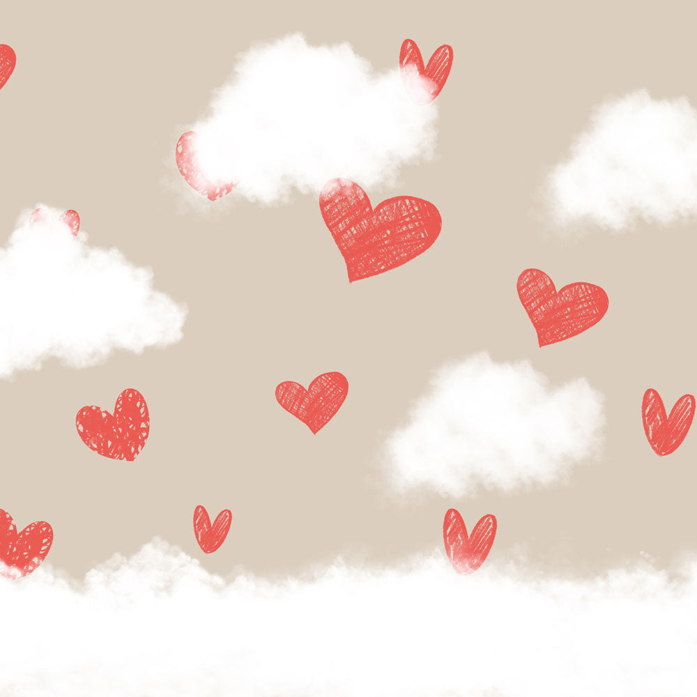 Kate Rote Liebe Valentinstag Wolken Paare hintergrund für Fotografie - Kate Backdrop.de