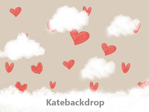 Kate Rote Liebe Valentinstag Wolken Paare hintergrund für Fotografie - Kate Backdrop.de