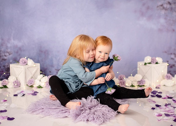 Kate Abstraktes mittleres Lila mit Blumen Hintergrund - Kate Backdrop.de