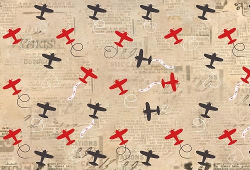 Kate Retro Planes Valentines Kulisse für Fotografie von Jerry_Sina - Kate Backdrop.de