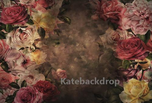 Katebackdrop:Kate Retro Abstract Flowers Backdrop Designed By Jerry_Sina