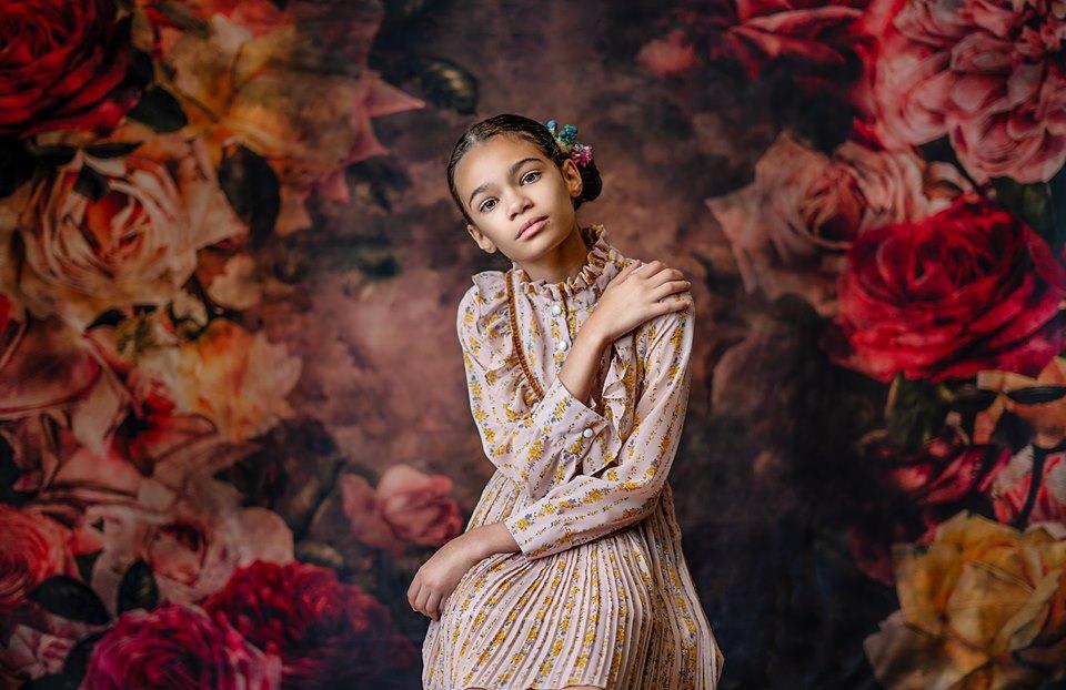 Katebackdrop:Kate Retro Abstract Flowers Backdrop Designed By Jerry_Sina