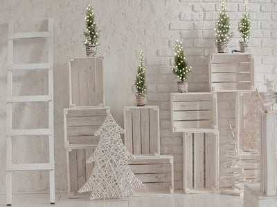 Einfach Weiß Weihnachten Dekorationen Hintergrund