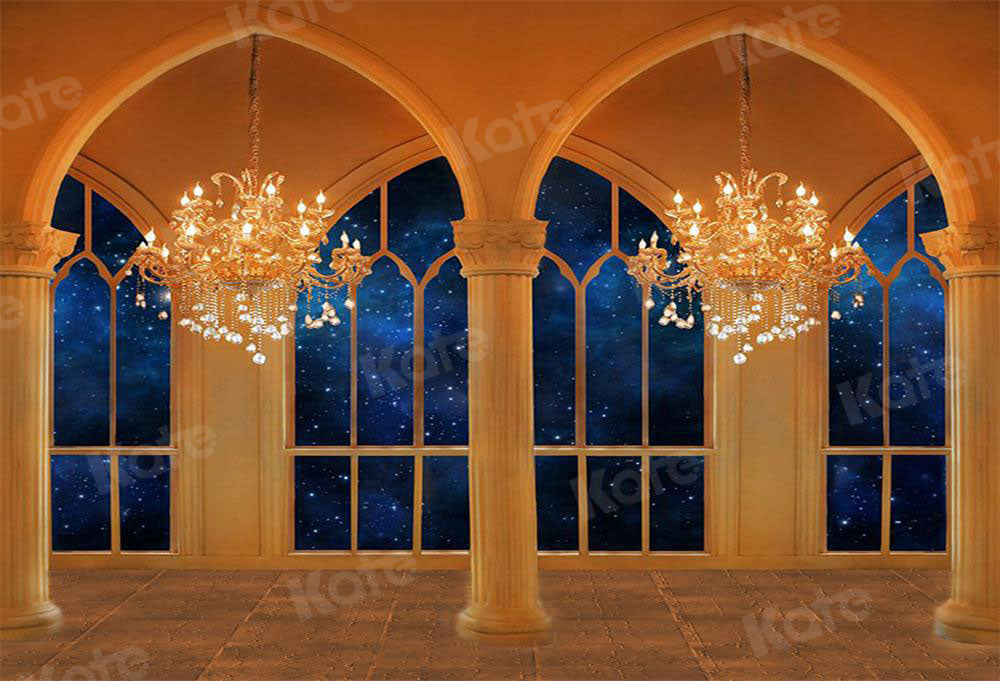 Kate Fenster Wand Kronleuchter Schloss Hintergrund von Jerry_Sina - Kate Backdrop.de