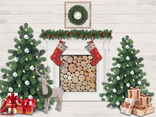 Kate-Weihnachtsbaum-Geschenk-Raum-Hintergrund entworfen von Jerry_Sina - Kate Backdrop.de