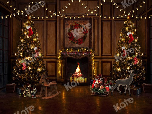 Kate Weihnachten Weihnachtszimmer weihnachtsbaum Hintergrund für Fotografie von JFCC - Kate Backdrop.de
