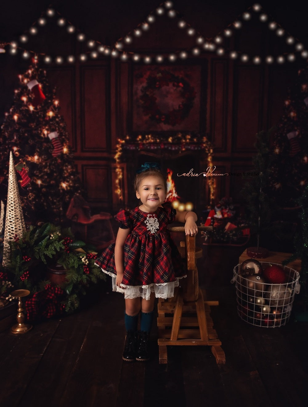 Kate Weihnachten Weihnachtszimmer weihnachtsbaum Hintergrund für Fotografie von JFCC - Kate Backdrop.de