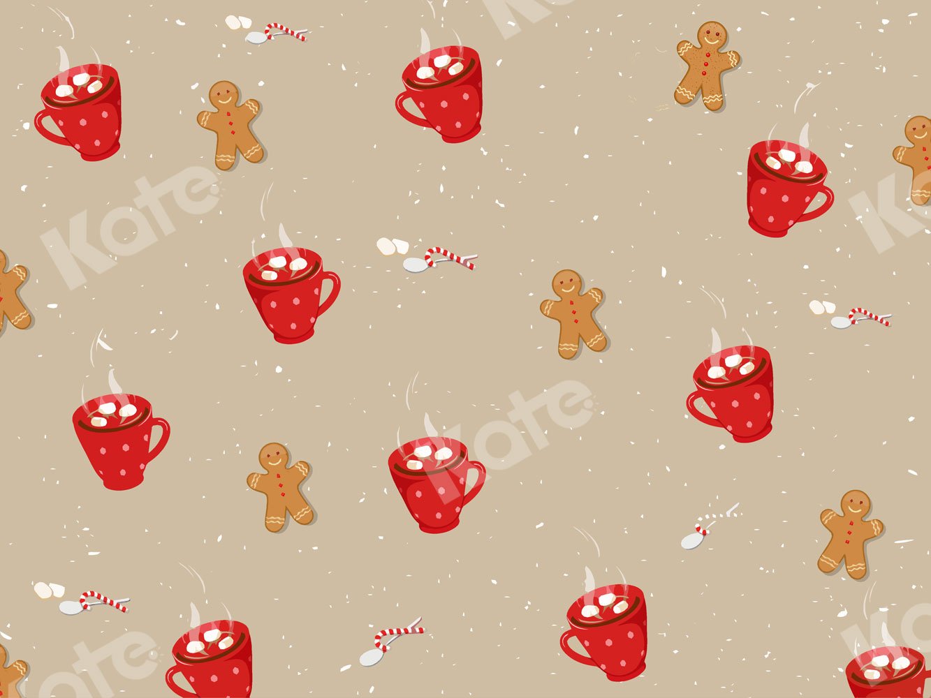 Kate Weihnachten Lebkuchenmann heißer Kakaocreme Hintergrund für Fotografie - Kate Backdrop.de