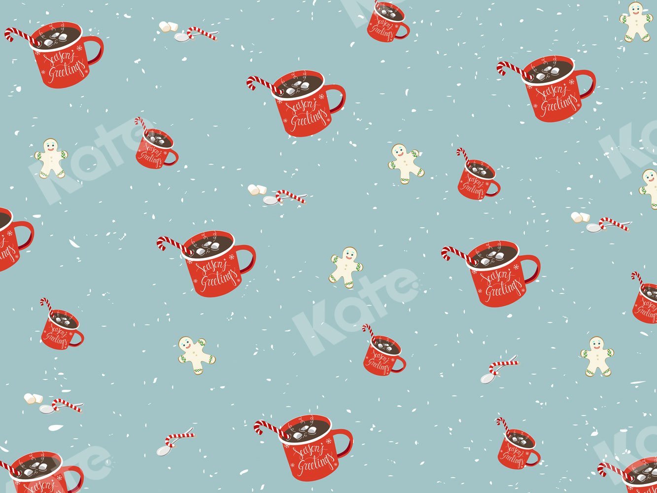 Kate Heißer Kakaoblauer Hintergrund des Weihnachten Lebkuchenmannes für Fotografie - Kate Backdrop.de