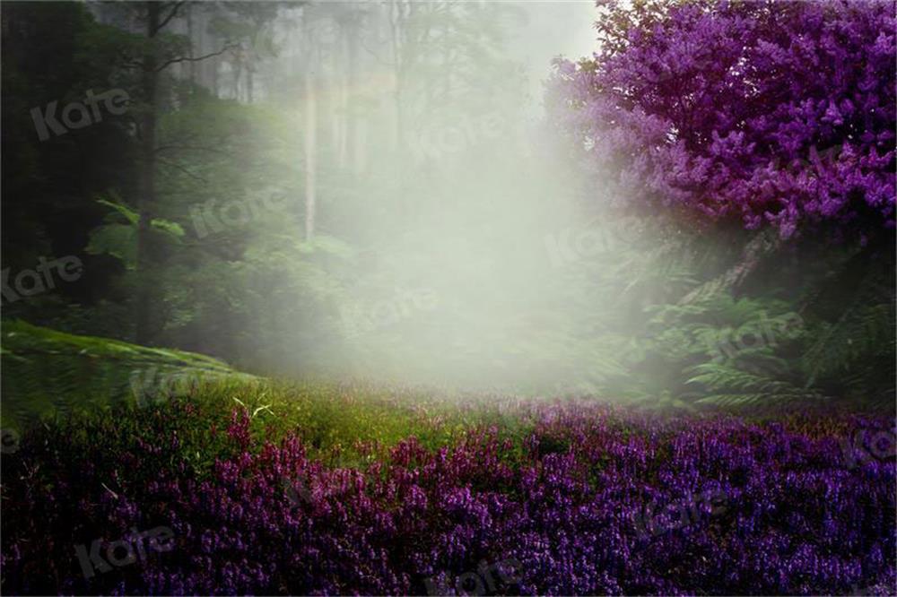 Kate Lila Lavendel Blume Wald Hintergrund für Fotografie Entworfen von Jerry_Sina - Kate Backdrop.de