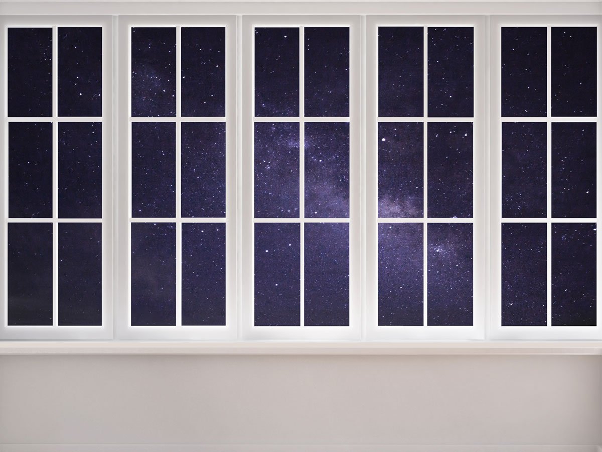 Kate Sternenhimmel außerhalb Fenster Kinder Hintergrund für Fotografie von JFCC gestaltet - Kate Backdrop.de