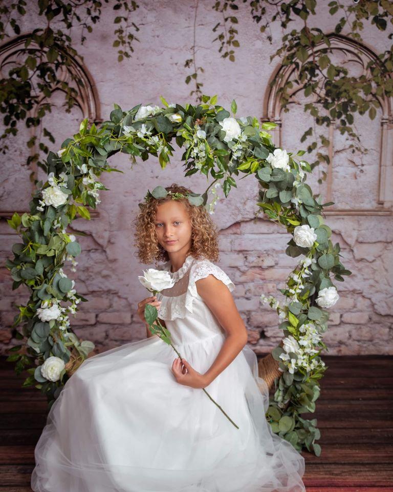 Kate Sommer alte Backsteinmauer mit grünem Hintergrund für Fotografie - Kate Backdrop.de