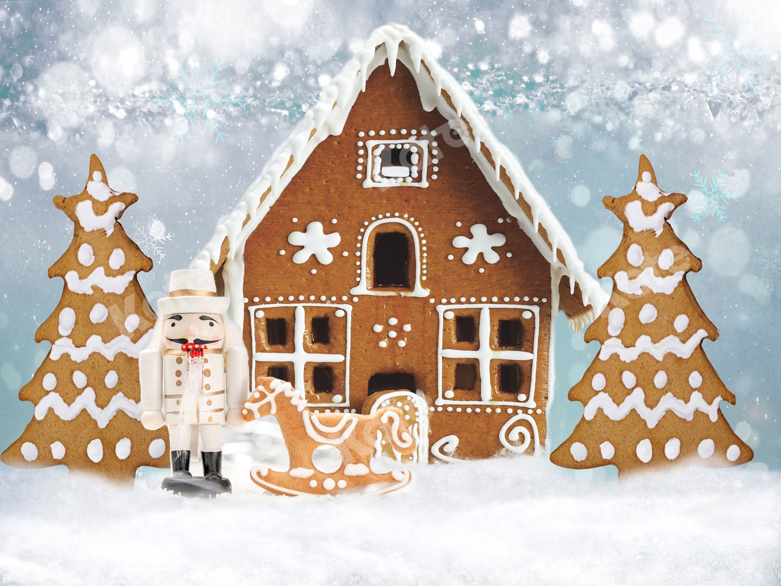 Kate Heißer Kakao-Hintergrund Weihnachten Lebkuchenhauses für Fotografie