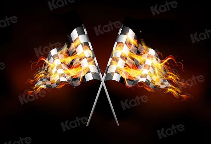 Kate Wettbewerb Flagge Feuer Hintergrund Sport Junge für Fotografie - Kate Backdrop.de