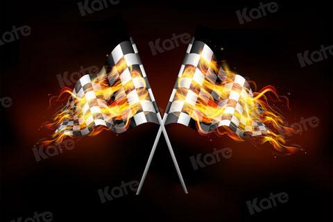 Kate Wettbewerb Flagge Feuer Hintergrund Sport Junge für Fotografie - Kate Backdrop.de