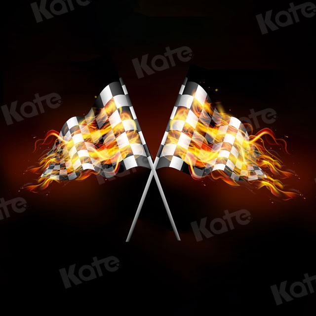 Kate Wettbewerb Flagge Feuer Hintergrund Sport Junge für Fotografie - Kate Backdrop.de