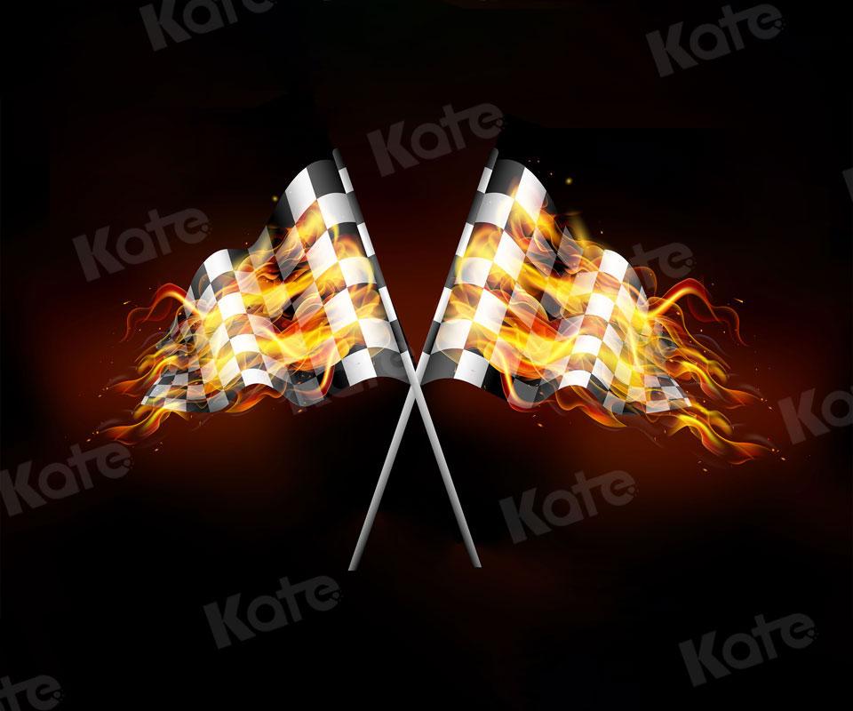 Kate Wettbewerb Flagge Feuer Hintergrund Sport Junge für Fotografie - Kate Backdrop.de