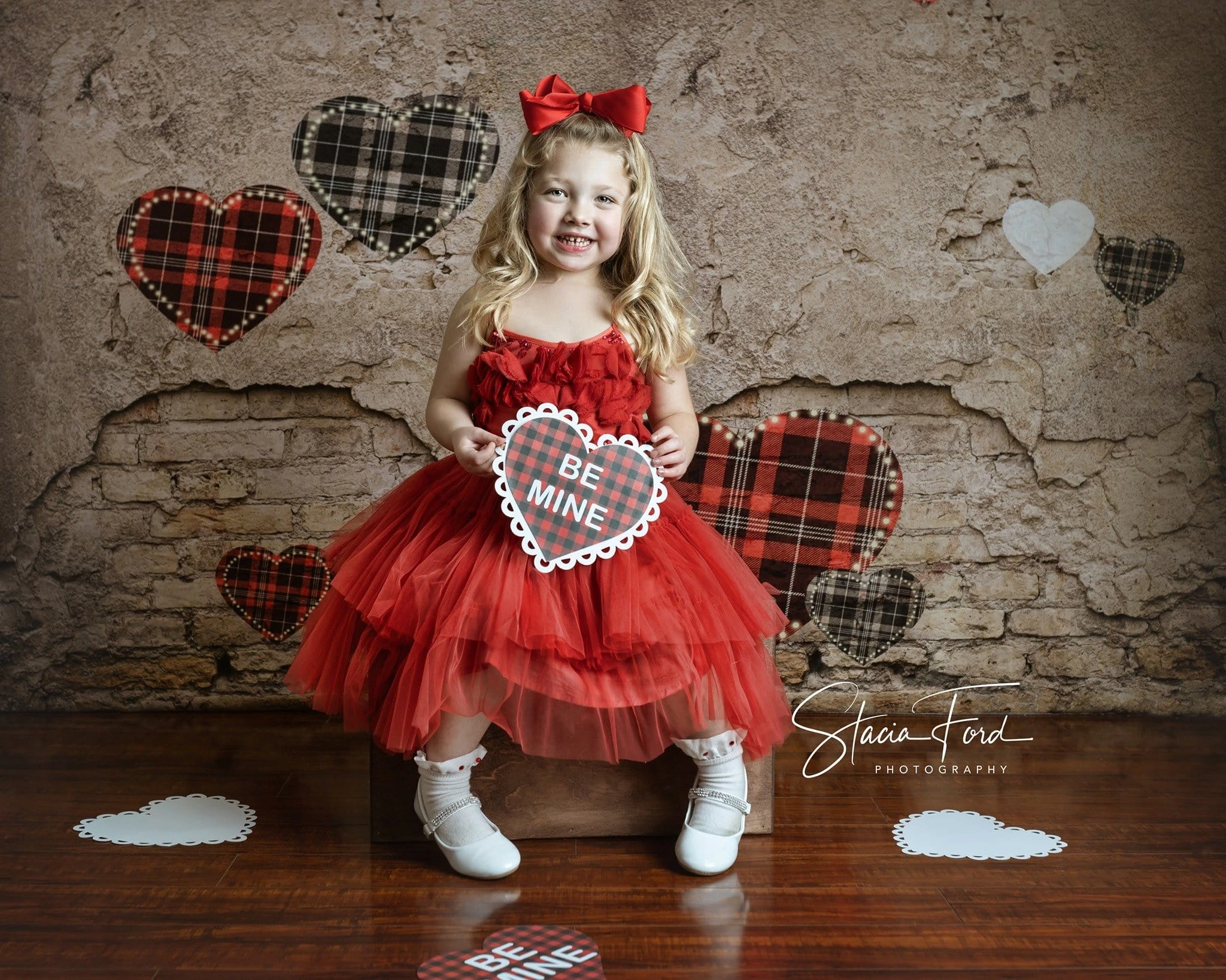 Kate Der Valentinstag Liebe Herz Beschädigt Wand Hintergrund für Fotografie Konzipiert von JFCC - Kate Backdrop.de