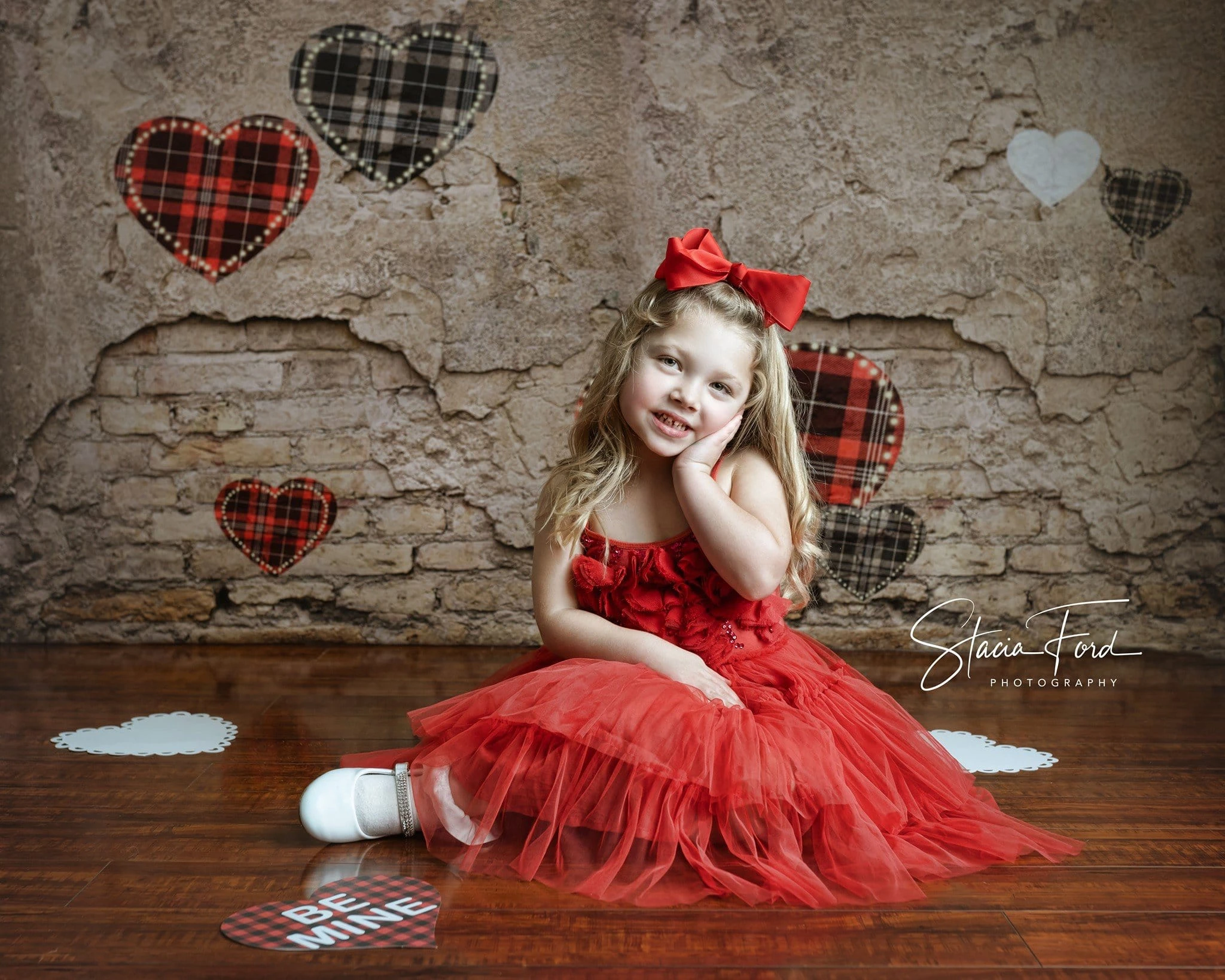 Kate Der Valentinstag Liebe Herz Beschädigt Wand Hintergrund für Fotografie Konzipiert von JFCC - Kate Backdrop.de