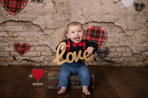 Kate Der Valentinstag Liebe Herz Beschädigt Wand Hintergrund für Fotografie Konzipiert von JFCC - Kate Backdrop.de