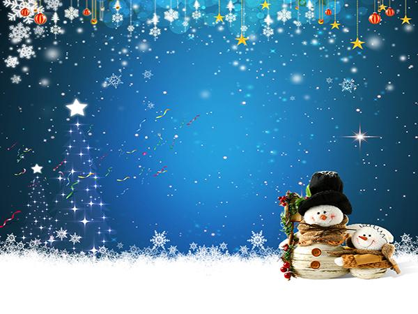 Katebackdrop:Kate Blue Background Snowman Falling stars Christmas Backdrop
