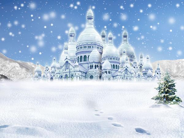 Katebackdrop:Kate Castle Photogrpahy Backdrop Winter Snow Photo Background
