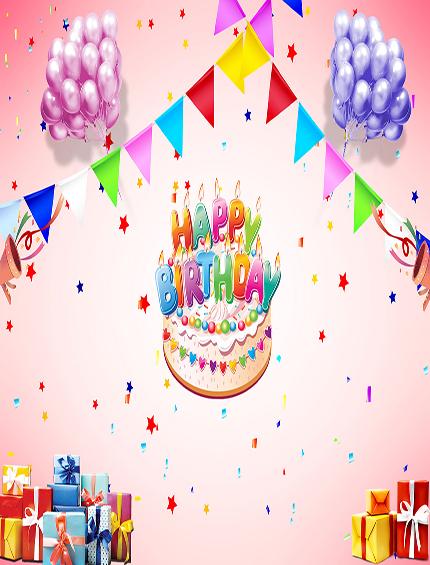 Katebackdrop:Kate Pink Birthday Cake Balloon Gift Photography Backdrop for Children