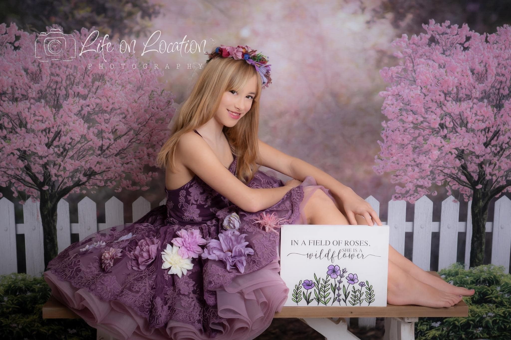 Kate Frühling Garten Kirschblüten Hintergrund für Fotografie - Kate Backdrop.de