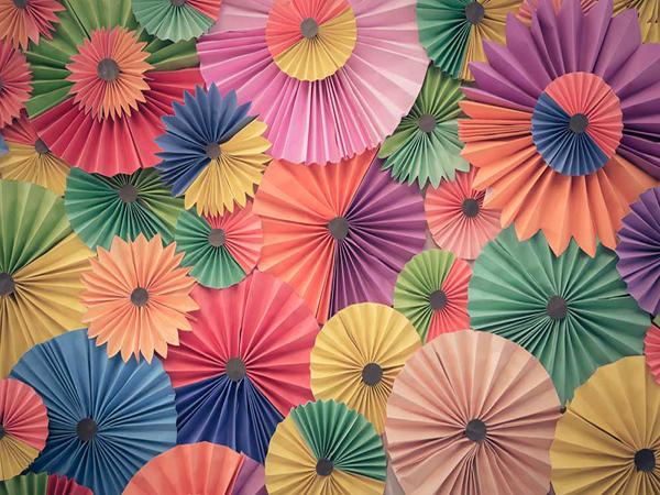 Katebackdrop:Kate Retro Colorful Fan flower Backdrop